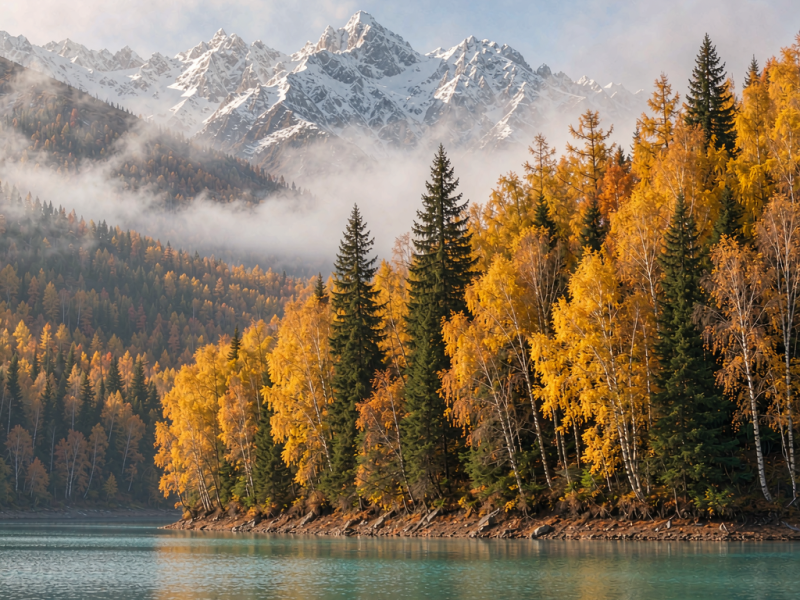 Kanas Lake in autumn